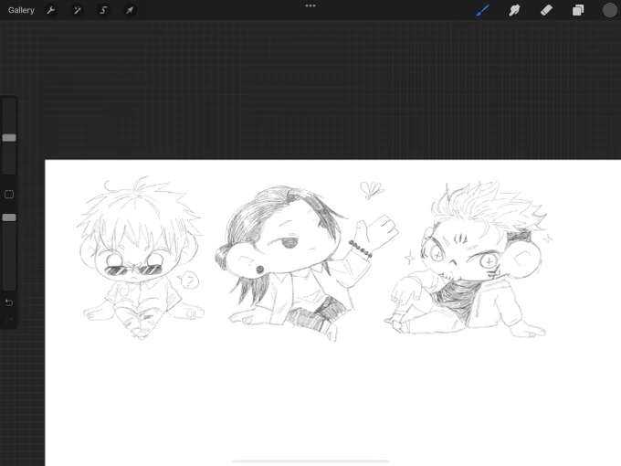 ระหว่างดูน้องอันวาดรูป งอกมาสามตัว คาดหวังว่าจะวาดให้เต็มอาร์ตบอร์ดแหละ 