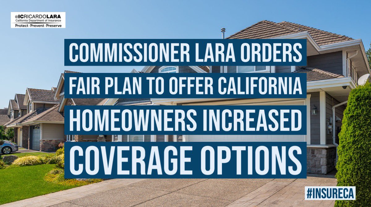 CDInews's tweet photo. Department of #Insurance battled insurance carriers in court to affirm @ICRicardoLara’s authority to compel California’s “insurer of last resort” to offer homeowners a comprehensive coverage option. 

Read today’s order: https://t.co/ebb1FdZQzt https://t.co/GMkGV6vCbr