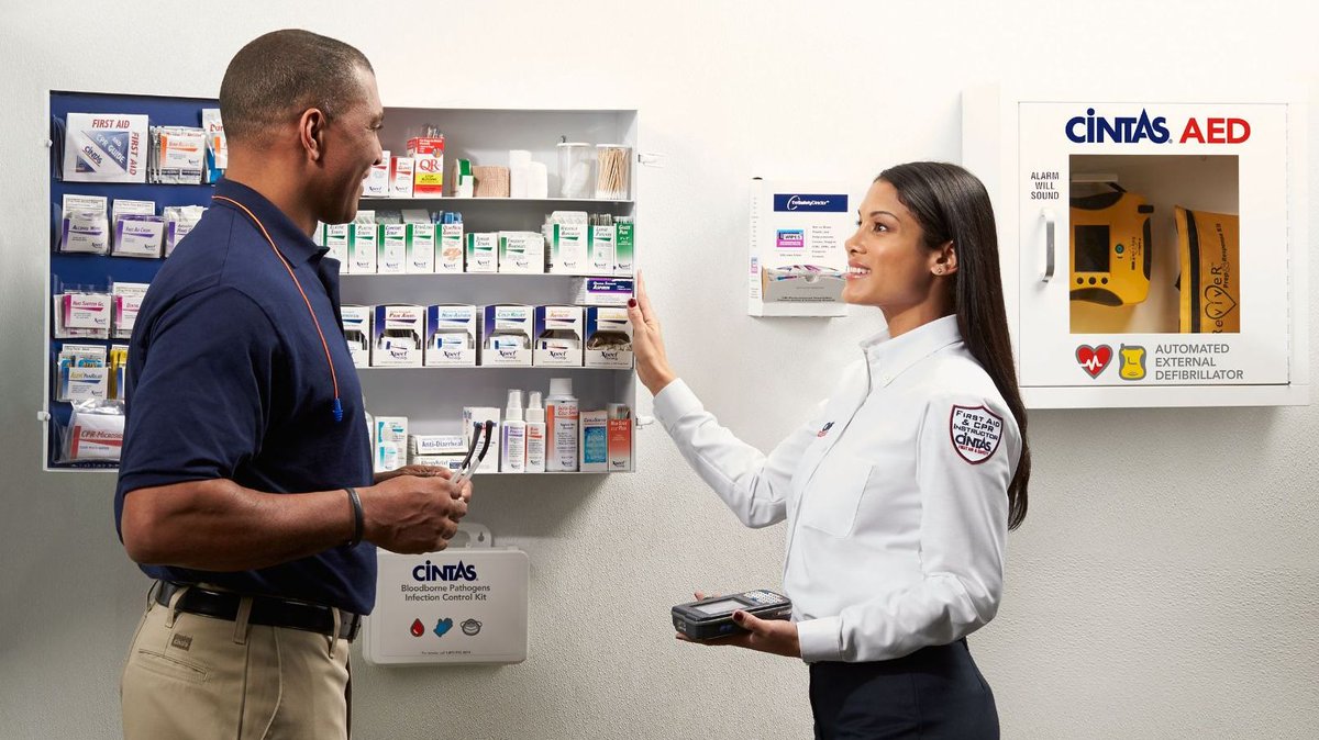 Cintas first aid cabinet service will help you care for your employees'  well-being and help them to stay on the job. https://t.co/4bSuMpjfPJ, image size:1200x674