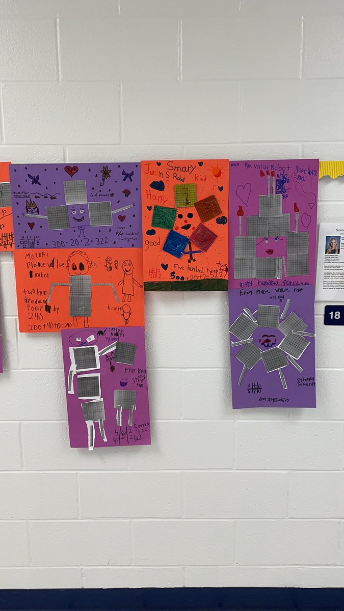 breneman_ms's tweet image. My 2nd graders got to express their creative sides with our place value math unity. These Value Bots knocked my socks off! #NESmatters #VBALwaysLearning