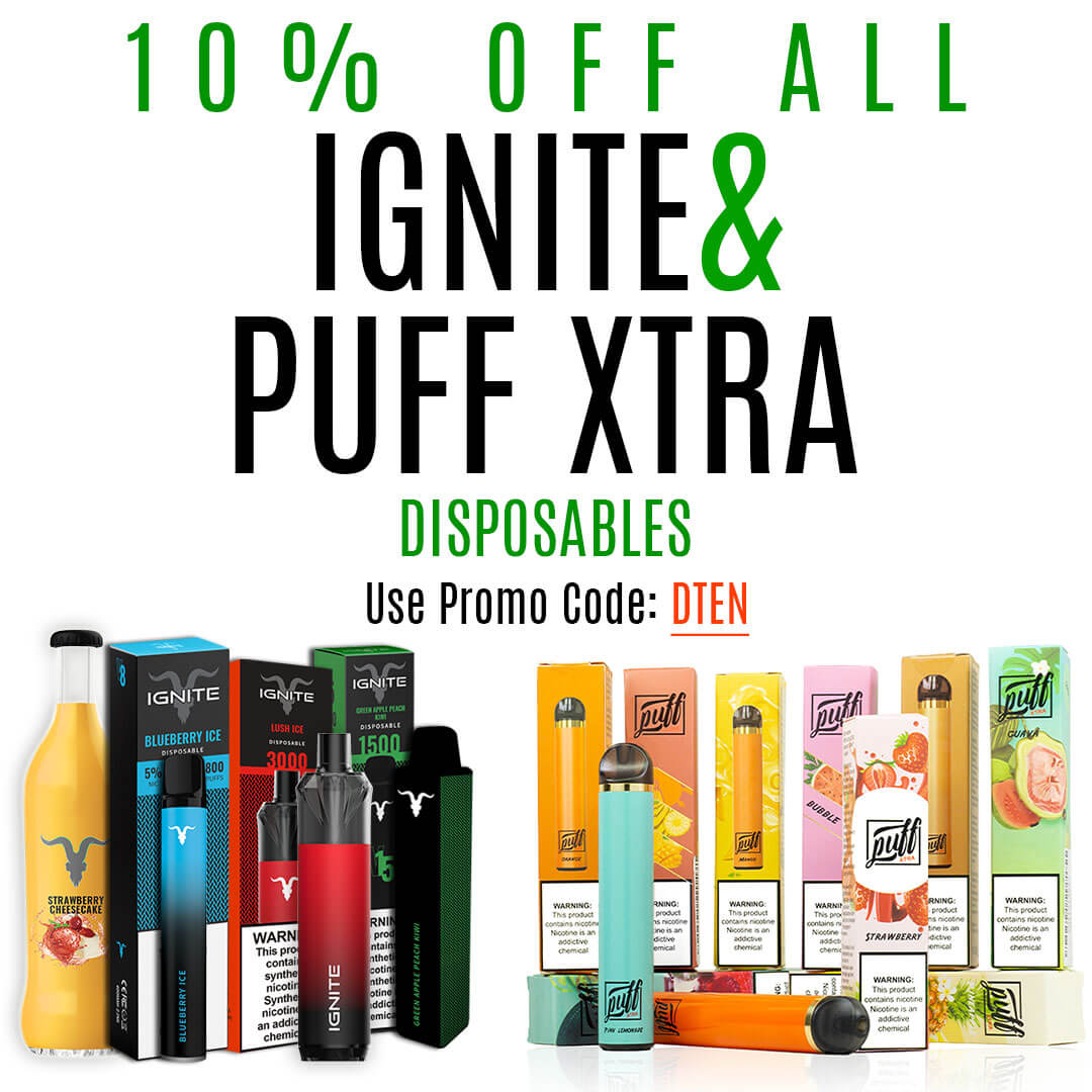 Get 10% OFF Ignite and or Puff Xtra Disposables all weekend long! 

buff.ly/3fhYYtM

#ignite #ignitevape #puffxtra #puffbar #disposables #vape #vapesale #vapestore #vapenation #provape #bangxl