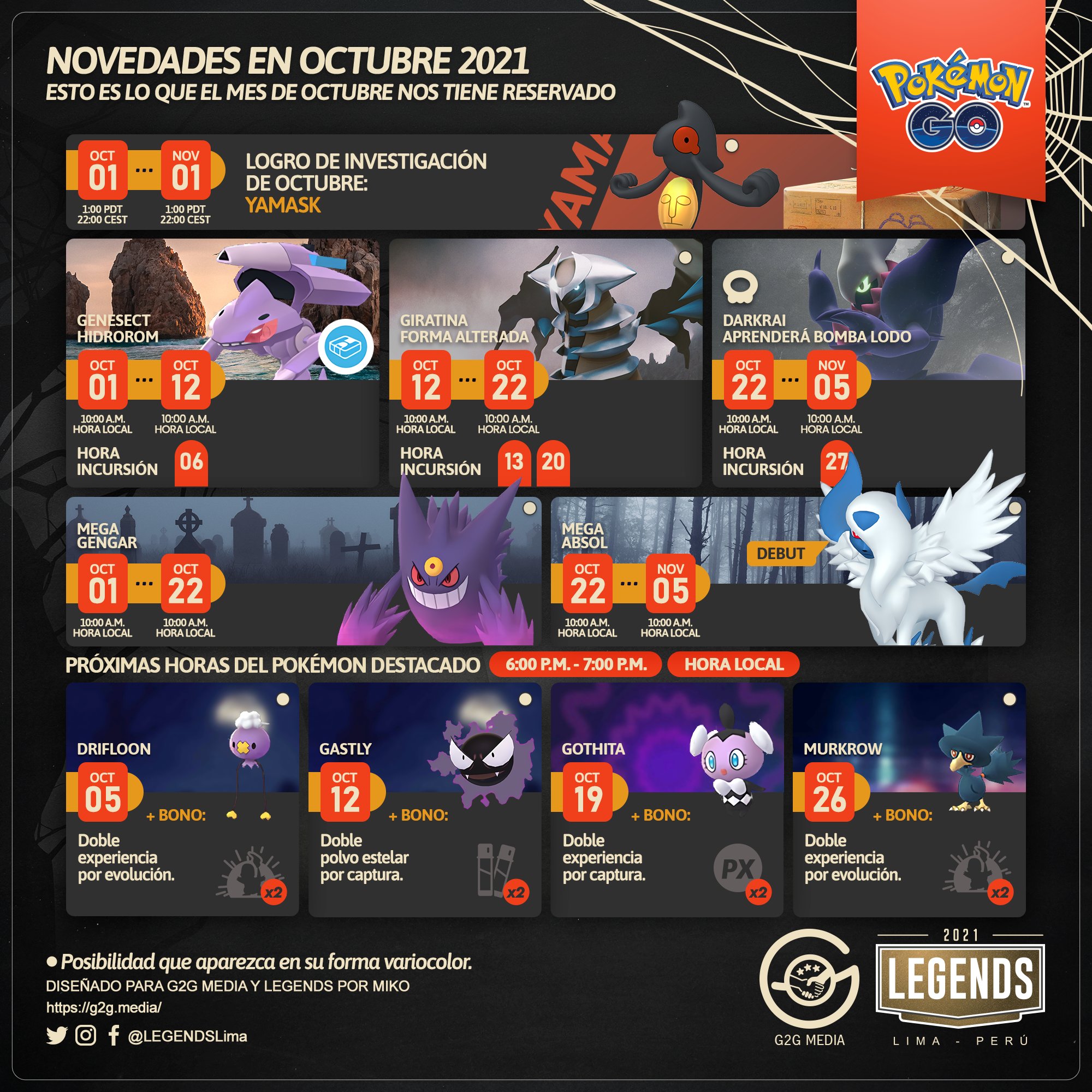 Eventos Pokémon GO (Lima): 🌠 Pokémon en raids America/Lim… - Mastodon 🐘