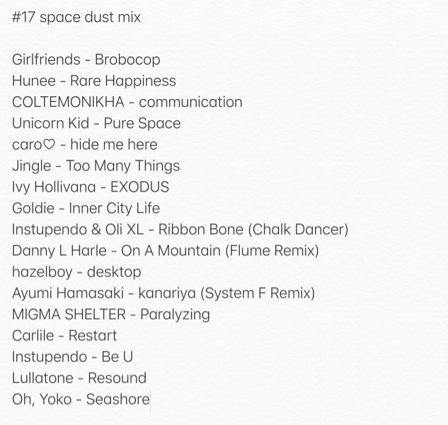 veraetcetera's tweet photo. hey ! thanks for hanging out w us after a few months i had a lot of fun,,,, anyway here's my set: https://t.co/rEsEiAKR1U 
and here's what i played ! https://t.co/Ya0rrbKjeE