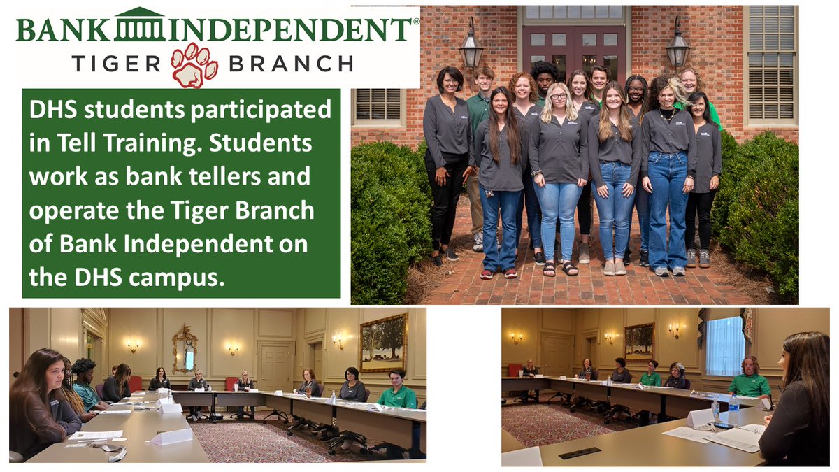 Bank Independent Tiger Branch student teller training.