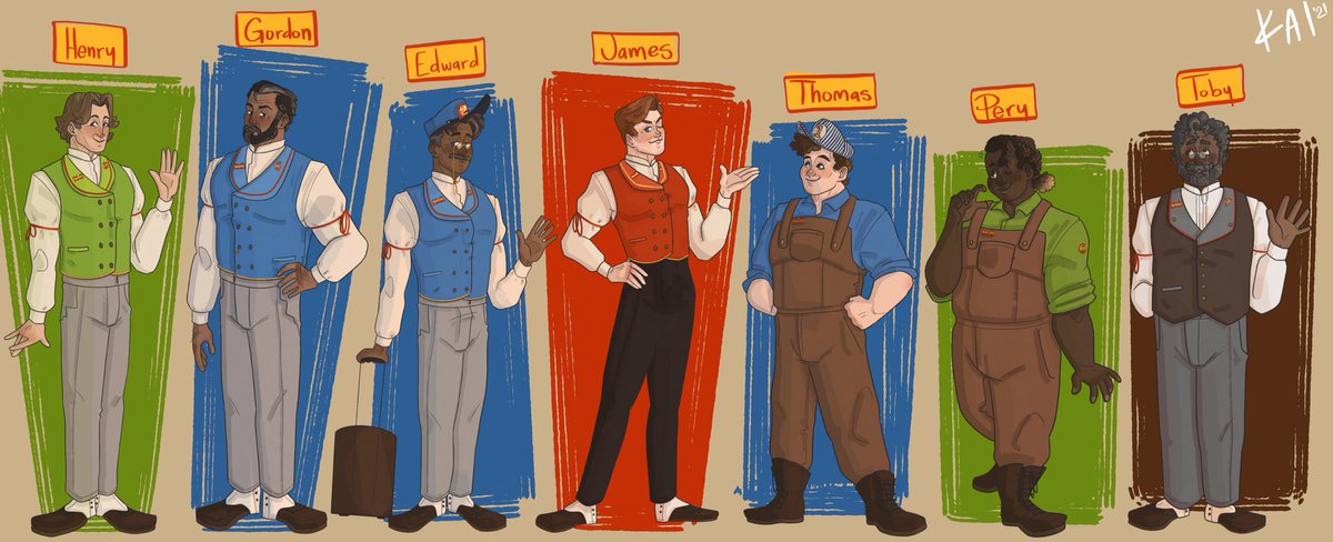 biggreenengine's tweet photo. Finally! My lineup of the first seven humanized ❤️ I thought Gordon would prefer to be clean shaved, but I literally couldn’t imagine him without a nicely kept beard lol. Close ups bellow 👇🏻 #ttte #tttehenry #tttegordon #ttteedward #tttejames #tttethomas #tttepercy #tttetoby https://t.co/JAPh7NSsLO