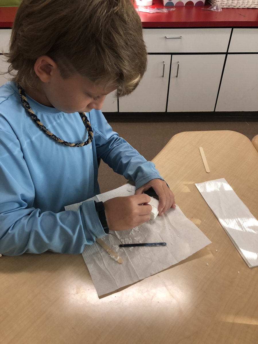 hcurrent4th's tweet photo. Students carved soap today to celebrate the end of Unit 1 in reading and finishing “The Tiger Rising.” The main character, Rob, whittled wood so students took a turn in doing a little whittling themselves! They were so creative! @Midway_Mustangs https://t.co/uZ5lFoG2r7