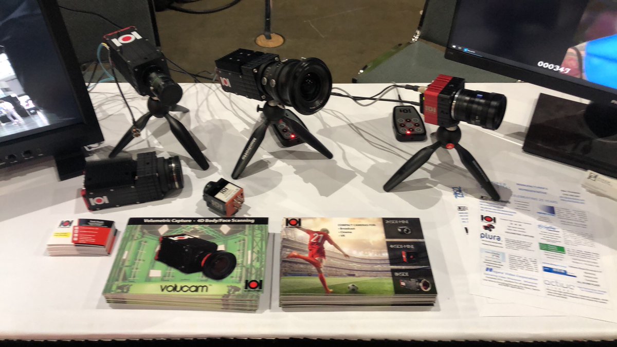 IOIProVideo's tweet photo. Come see our latest cameras at @cinegearexpo - Booth 709 at the Los Angeles Convention Center today and tomorrow. On display are our Volucam cameras for volumetric video capture and 4D face/body scanning, plus our 2K/4K/8K #globalshutter POV cameras.

#8k #volumetricvideo #VFX https://t.co/87uTIkF2fU
