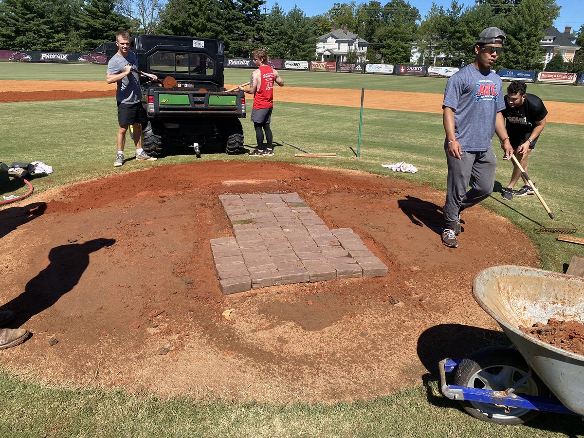 Mike_AFD911's tweet photo. At Cumberland University game mound &amp; bull pen building   Thanx to Head Baseball coach and Pitching Coach Brett Neffendorf for bring me in!
Also special guest appearance by my friend Phil Hatcher to assist in quality control!
Made AFD mound gauge from local materials! https://t.co/VJnlQGBDrr