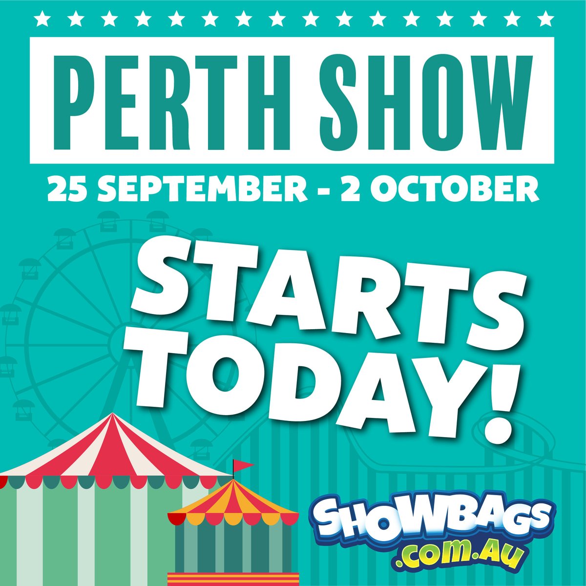 ShowbagLand's tweet photo. IT'S SHOW TIME!! Perth the day has come.... Perth Royal Show starts today!! We can't wait to see you all down at the showbag stand!
​​@perthroyalshow https://t.co/V0r9tL6njW https://t.co/aDIAT76Jsz