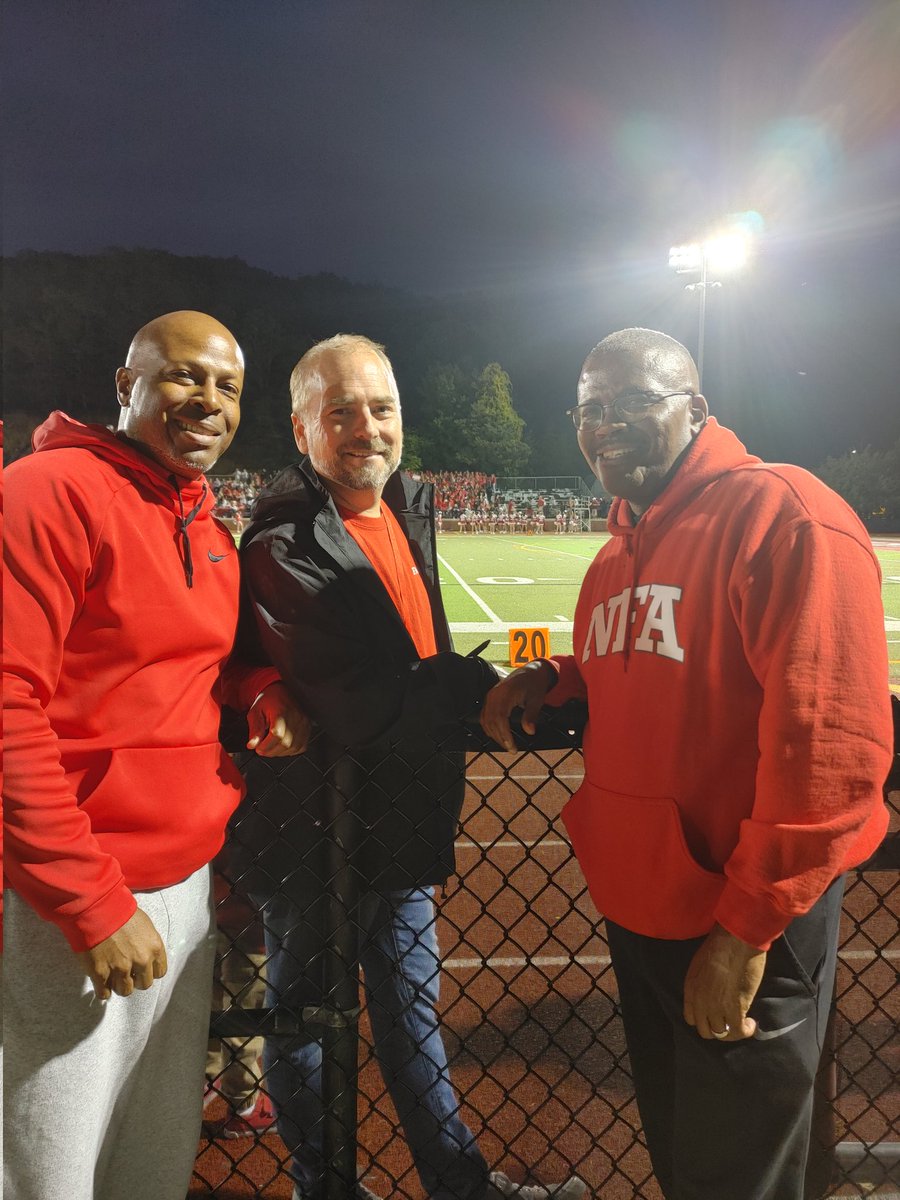 Dcornishjr's tweet photo. Hanging at tonight's NFA football game with these 2 great leaders of the NFA community...Dr.Kelly (Head of schools at NFA) and Mr.Cooper (Dean of Students) 💪🏾💪🏻 https://t.co/A9tHRpqEJN