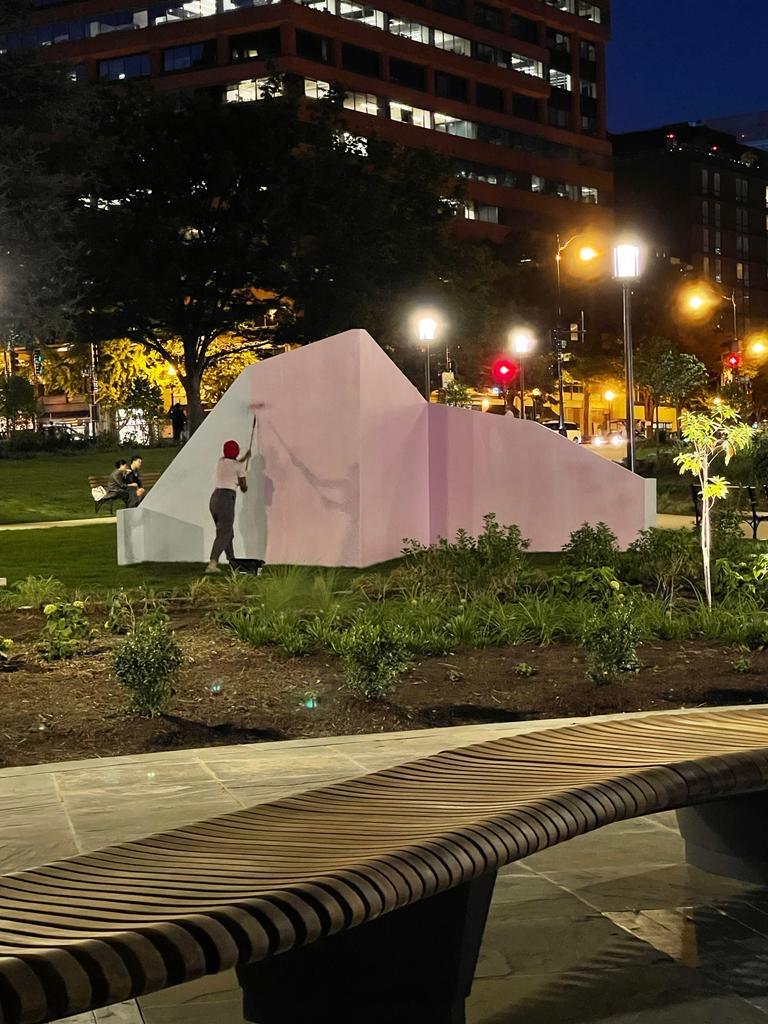 DowntownDCBID's tweet photo. Preparations on the way for Saturday’s #FranklinPark festivities starting at 12N. https://t.co/8R04rncY2z