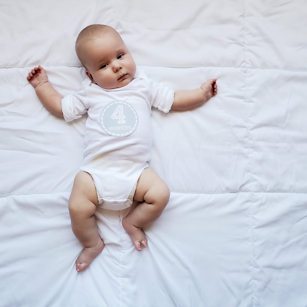 MyMeenaLife's tweet photo. 4️⃣ months and awesome. A little social butterfly, very vocal, an early teether (same as his bro), inquisitive but startles a bit easily, working on wiggles and grabbing stuff like it's his job, and GROWING. These will probably never be on the correct date. #secondchildproblems https://t.co/8BQQx0NGS2