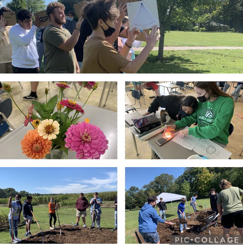 MIHSFFA's tweet photo. We have been busy this week!! 
We learned to find slope, we helped with Mabel’s garden (research garden bed at MSU), candled and dissected some eggs, and completes some vase floral designs. All different classes, all different happy kids! ❤️ https://t.co/kgrrMSdQDk