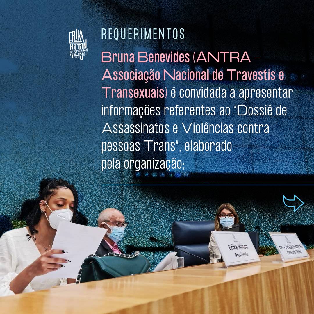 ErikakHilton's tweet photo. APROVADO ✅ CONVITE à @AntraBrasil Associação Nacional de Travestis e Transexuais para a apresentação do #Dossiê de Assassinatos e Violências contra Pessoas #Trans, elaborado pela organização, na #CPItrans. https://t.co/LCaaZRp20n