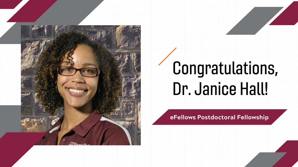 VT Engineering Education (@vtenge) on Twitter photo We a bid a sad goodbye and congratulations to our alum and postdoc, JaniceHall, advised by <a href="/WalterLeePhD/">Walter Lee, PhD</a>, as she transitions to the prestigious new <a href="/NSF/">U.S. National Science Foundation</a>-funded program, the eFellows Postdoctoral Fellowship program! We a bid a sad goodbye and congratulations to our alum and postdoc, JaniceHall, advised by <a href="/WalterLeePhD/">Walter Lee, PhD</a>, as she transitions to the prestigious new <a href="/NSF/">U.S. National Science Foundation</a>-funded program, the eFellows Postdoctoral Fellowship program!