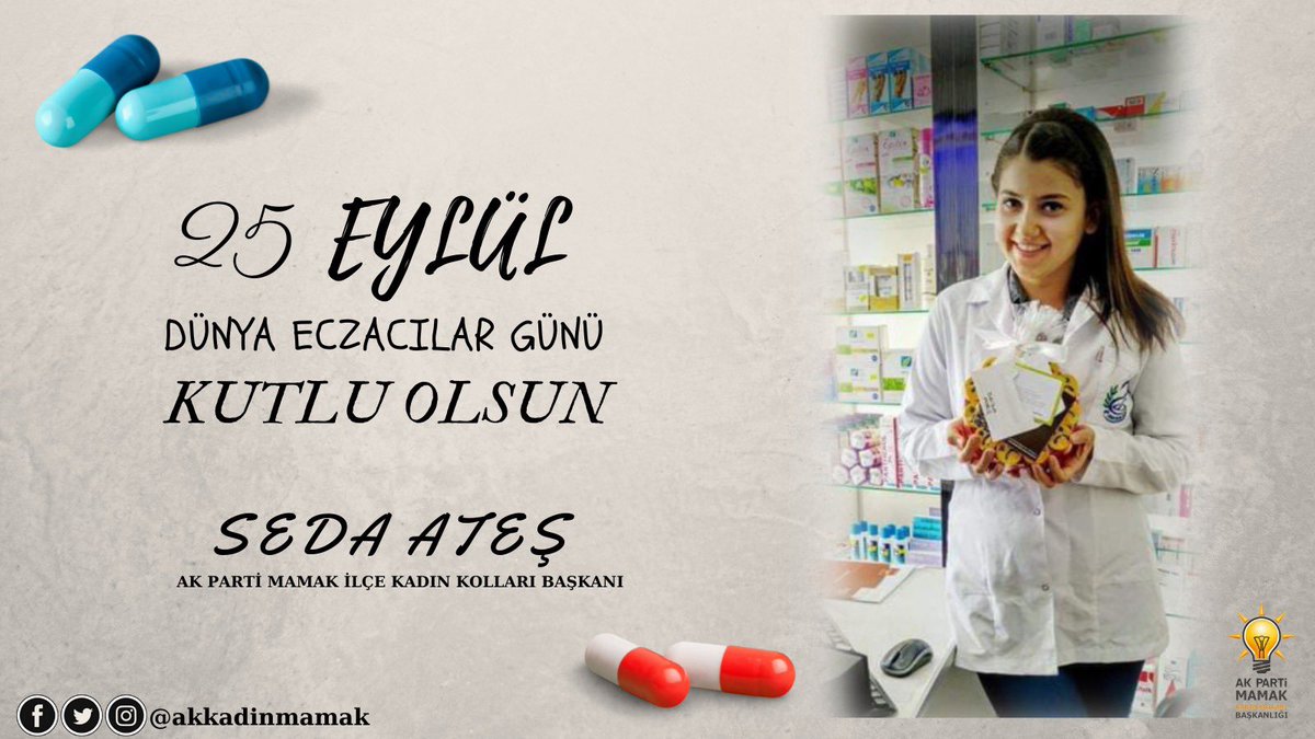 ecz_sedaates06's tweet photo. Tüm meslektaşlarımın 25 Eylül Dünya Eczacılar Günü’nü kutluyor, Covid-19 ile mücadelede kaybettiğimiz tüm meslektaşlarımı saygı ve minnetle anıyorum. #DünyaEczacılarGünü
#WPD2020
#WorldPharmacistDay https://t.co/mb7SzD06Sz
