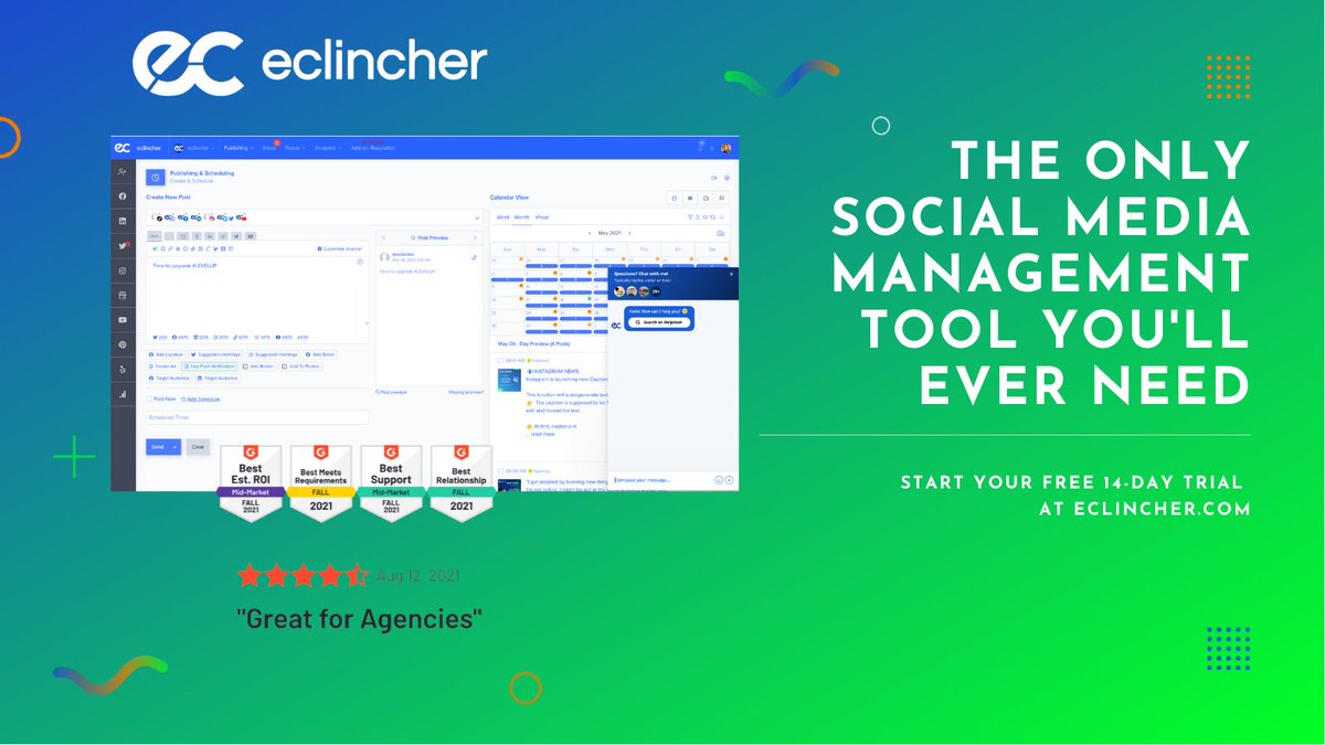 eclincher's tweet image. Your marketing agency scrambling to find an alternative? 🤔

Relax. We&apos;ve got you covered. 🤝 🙂 

Introducing eclincher&apos;s powerful and intuitive social media and brand management software. 👍

Start your free trial - ecs.page.link/HYWwk 🎯

 #socialmediamanagementtool #smm