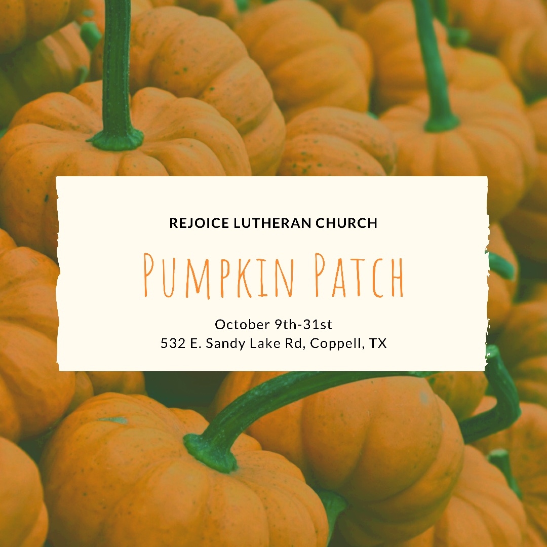 rejoicecoppell's tweet photo. Our 27th annual Pumpkin Patch is just around the corner! It takes a congregation to run a Pumpkin Patch!
To help, sign up here: https://t.co/VkD0Rqgsc9
#rejocielife #rejoicecoppell #coppellpumpkins #pumpkinpatchcoppell #pumpkinscoppell #pumpkinpatch #coppellpumpkinpatch #elca https://t.co/YbObNV9cxZ