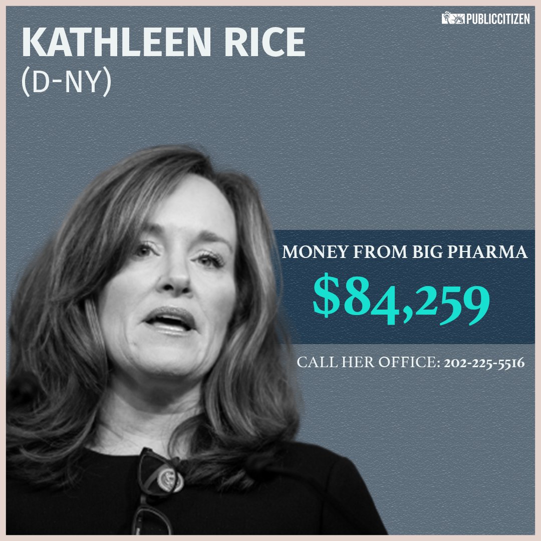 Public_Citizen's tweet photo. .@RepKathleenRice promised to take on Big Pharma greed.
 
Then she turned around and started doing the industry's bidding.
 
Did the $84,000 she accepted from Big Pharma have anything to do with it? Who knows? https://t.co/CqrJAoC60i