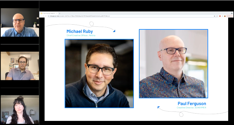 schermer_co's tweet photo. So, you missed "6 Tips to Impress Clients/Stakeholders/Execs in a Hybrid World" webinar with @schermer_co Creative Director Paul Ferguson and Retina's Michael Ruby? Not to worry, watch the 1 hour recording &amp; pick up all sorts of ideas for presenting ideas! https://t.co/LbuZzUWfVX https://t.co/BrriWoPb75
