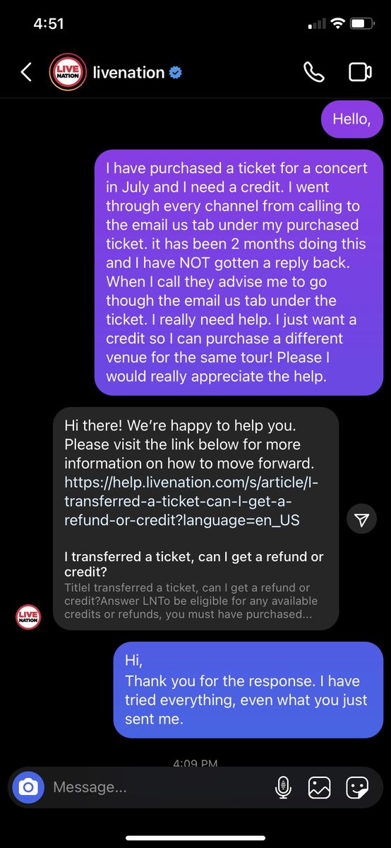 Findingparis_'s tweet photo. @LiveNation @gunsnroses @alessiacara @poppy @VOLBEAT @RufusDuSol I need help with my tickets!! You guys are not helping me. I have called, emailed, submitted a credit request under “contact us”, and I get NO reply! I need help!!!!!! https://t.co/n0HW38uIhU