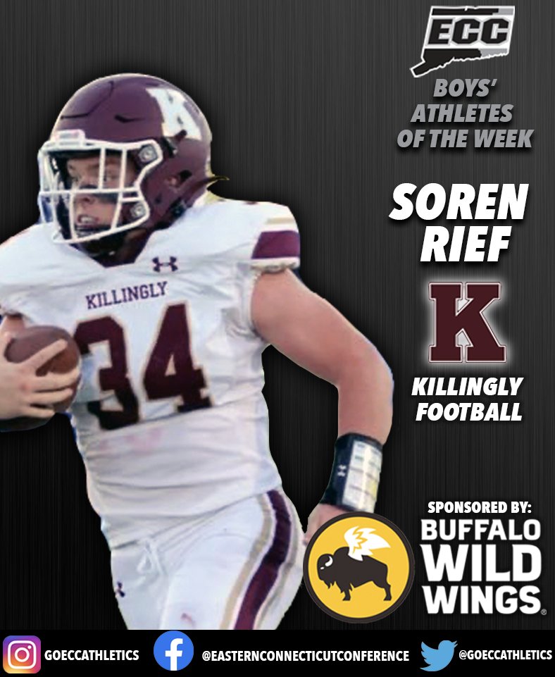GoECCAthletics's tweet photo. Congrats to this week’s @GoECCAthletics Athlete of the Week winners. Ilyanna Rivera @lancer_sports1 Field Hockey & Soren Rief @KHS_Athletics1 Football. Big thanks to all the fans who voted & to our sponsor @BWWings of Waterford. @NFP_CTEast #eccaow #eccnation https://t.co/KtnJj1WdpE
