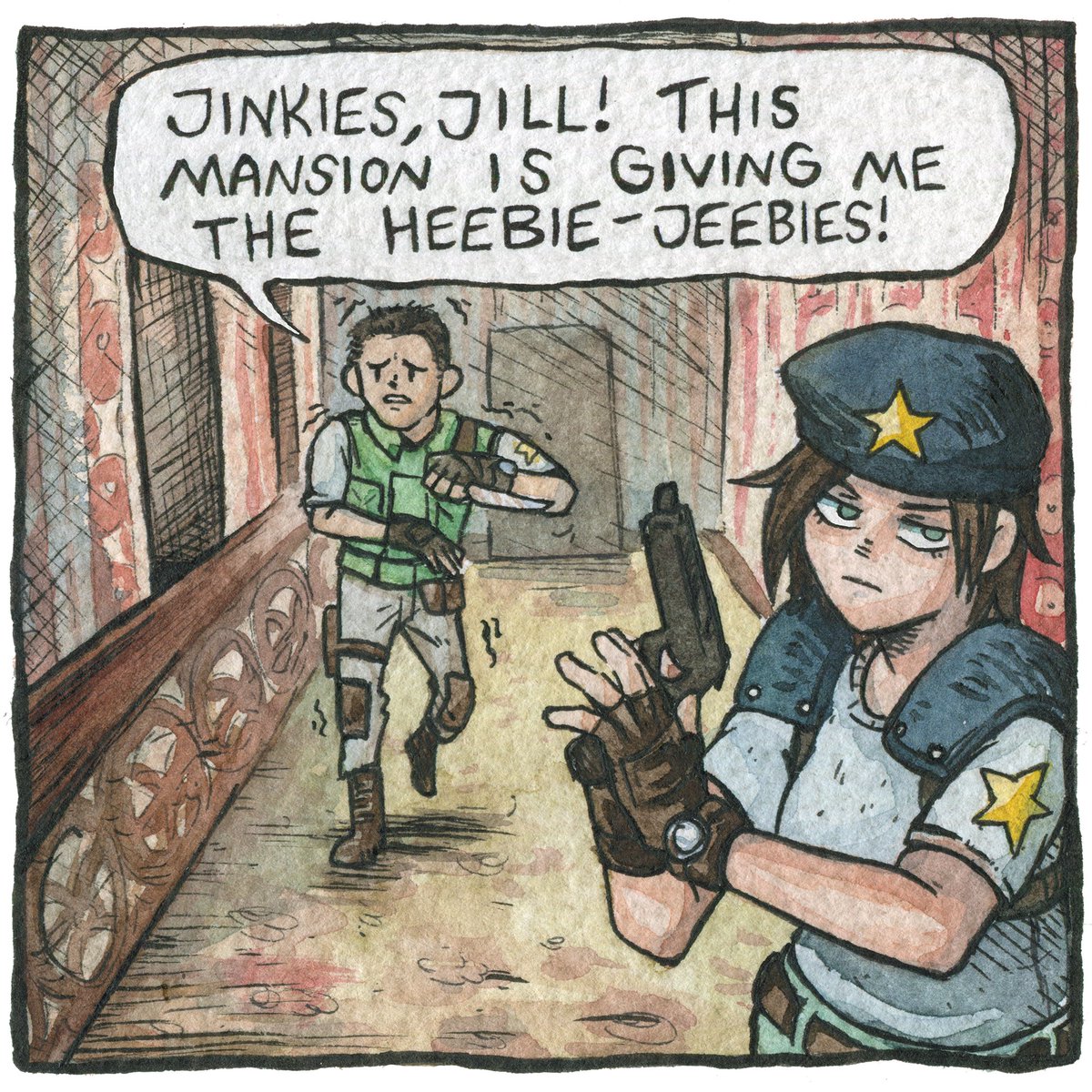 the moment Chris realised there's something he fears more than the mansion ✨
(1/2)
#ResidentEvil #JillValentine #ChrisRedfield