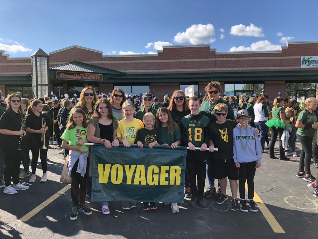 Voyager Vikings ready to represent in the Howell Homecoming Parade!!  GO HIGHLANDERS!!