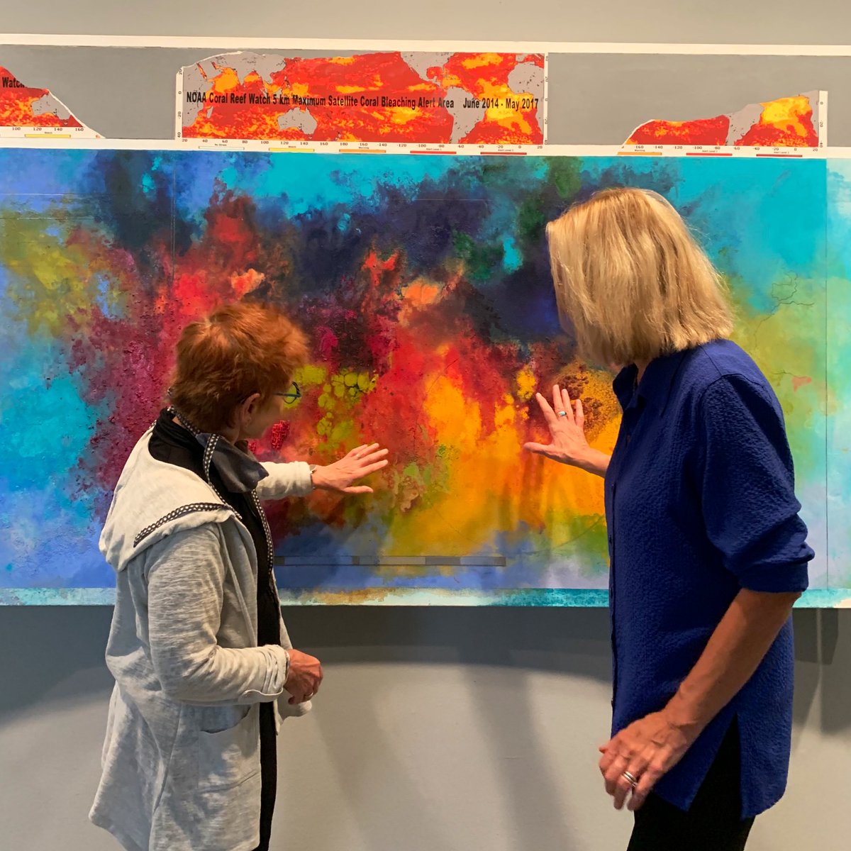 Two #DASER speakers met in real life today! 

Artist <a href="/DianeBurko/">Diane Burko</a> gave environmental filmmaker and <a href="/AmericanU/">American University</a> professor Maggie Stogner a tour of “Seeing Climate Change” at <a href="/AUMuseum_Katzen/">AU Museum at the Katzen Arts Center</a>. 

The exhibition is on view through December 12. Open 11am-4pm, Fri-Sun. #ClimateWeek