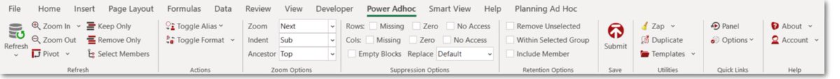 in2hyperion's tweet image. For all the people begging me to rebuild the essbase ribbon, here you go. For all the people that never used it, you don’t want to miss the new version. poweradhoc.in2hyperion.com #smartview #epbcs. #in2hyperion