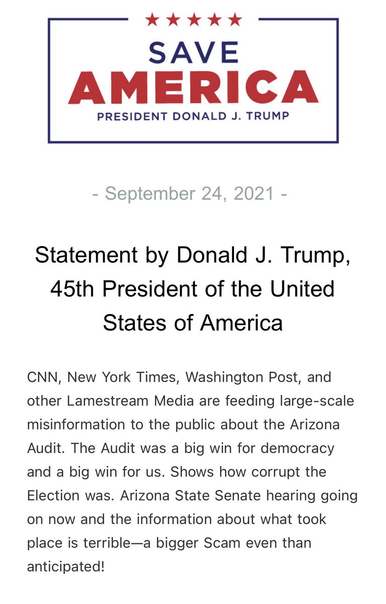 RSBNetwork's tweet photo. Statement by Donald J. Trump, 45th President of the United States of America https://t.co/t1knwBFiWI