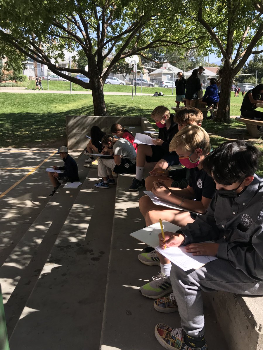 pam_psmith's tweet photo. Our 8th graders enjoying the nice weather as they dive into algebraic properties #RowlandHallMS @RowlandHall @ctlarsen26 https://t.co/1GC6XqPliv