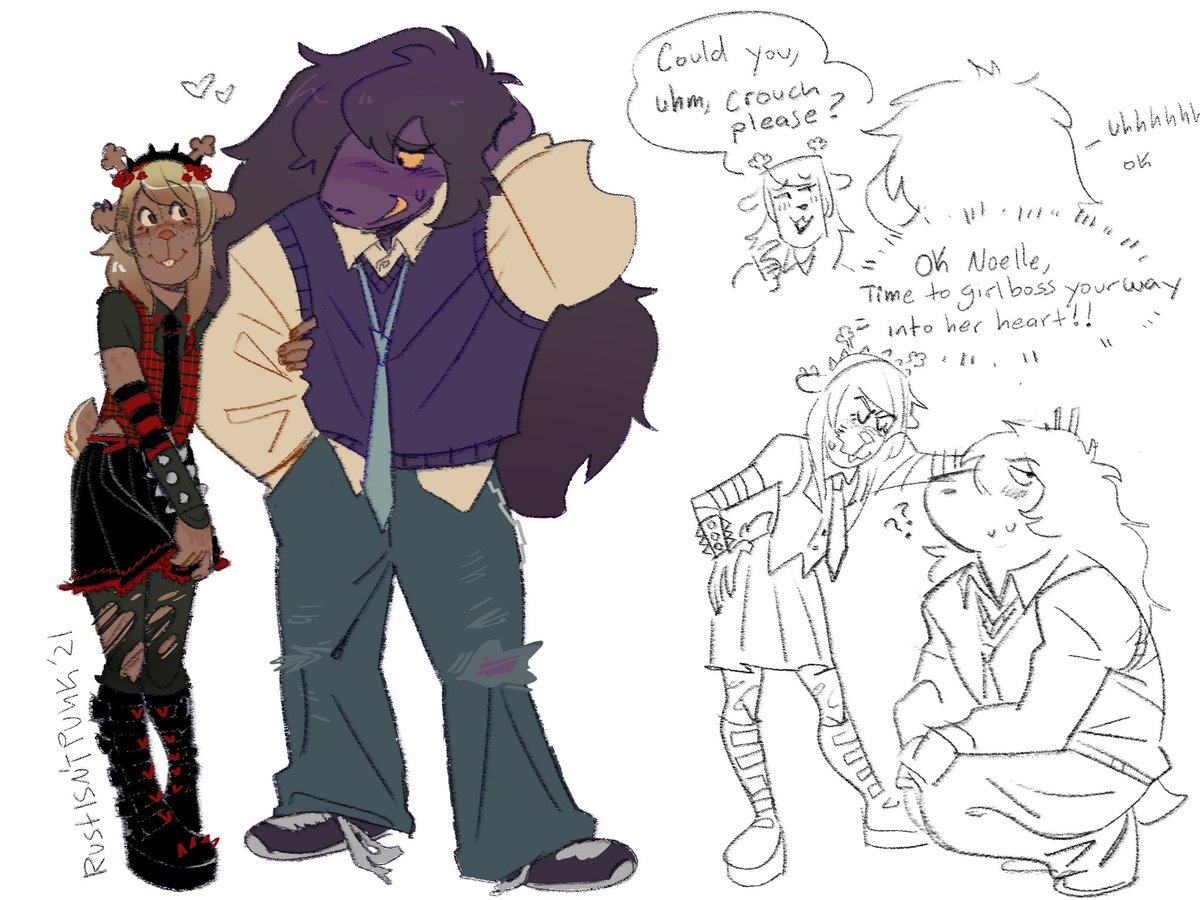 Rustisntpunk's tweet photo. A suselle aesthetic swap for spirit week 👀 #deltarune https://t.co/w1s2cXIdyn