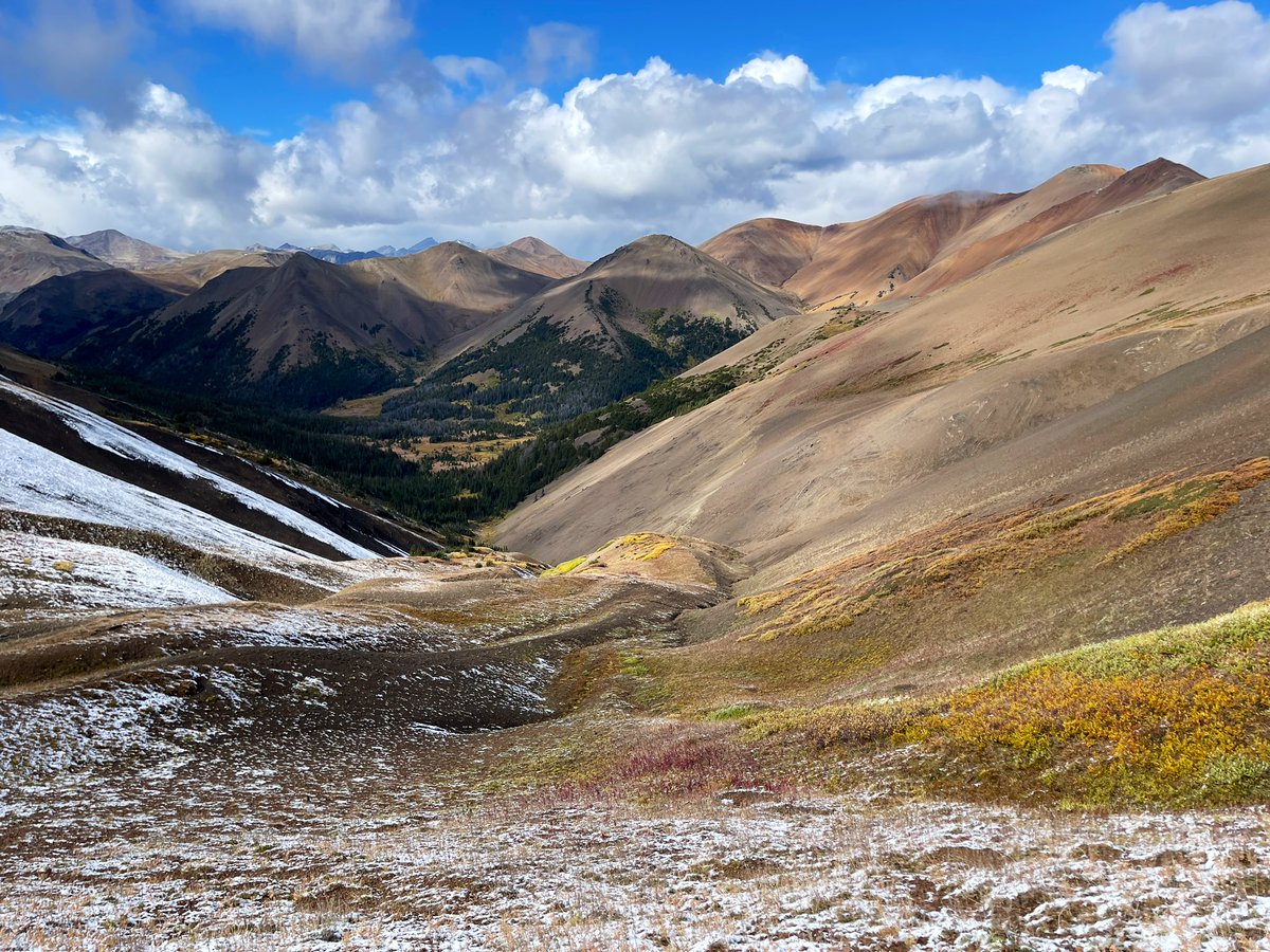 Taylor_Justason's tweet photo. Just back from the BEST 5 day traverse w/ @jamiefclarke, checking new high elev. cams Robin &amp; @cole_burton set to better understand what grizzlies do in response to recreation in the S Chilcotin Mountains! Chill but stellar days filled w/ views &amp; grizz sign! Cam trap pics to come https://t.co/hFFNk8MtRz