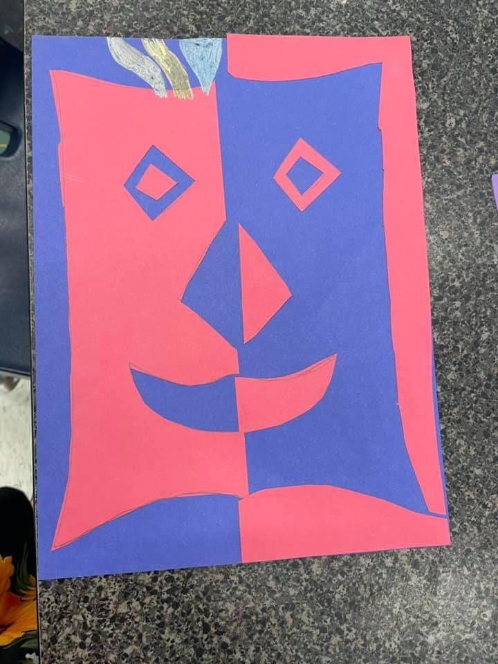 Symmetry Masks 5th graders made in Art with Mrs. Cason!