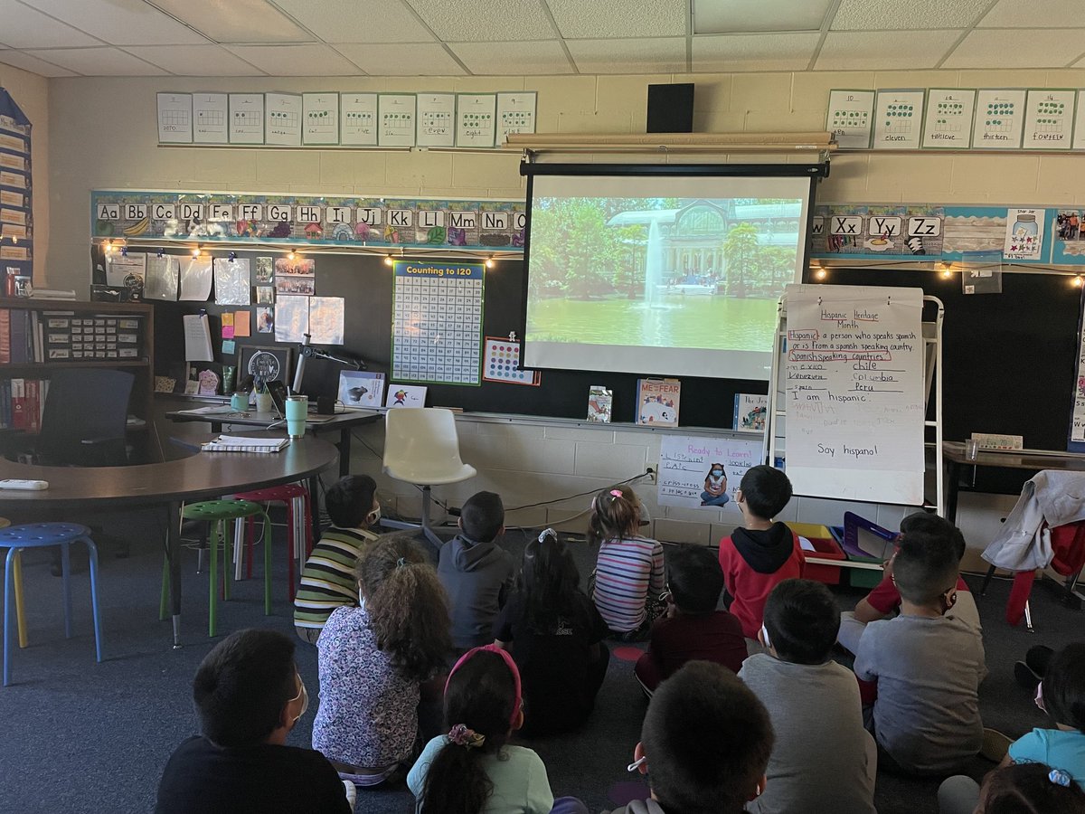 Today we “traveled” (virtually) to Madrid! We are learning so much about Spain for Hispanic Heritage Month!🇪🇸