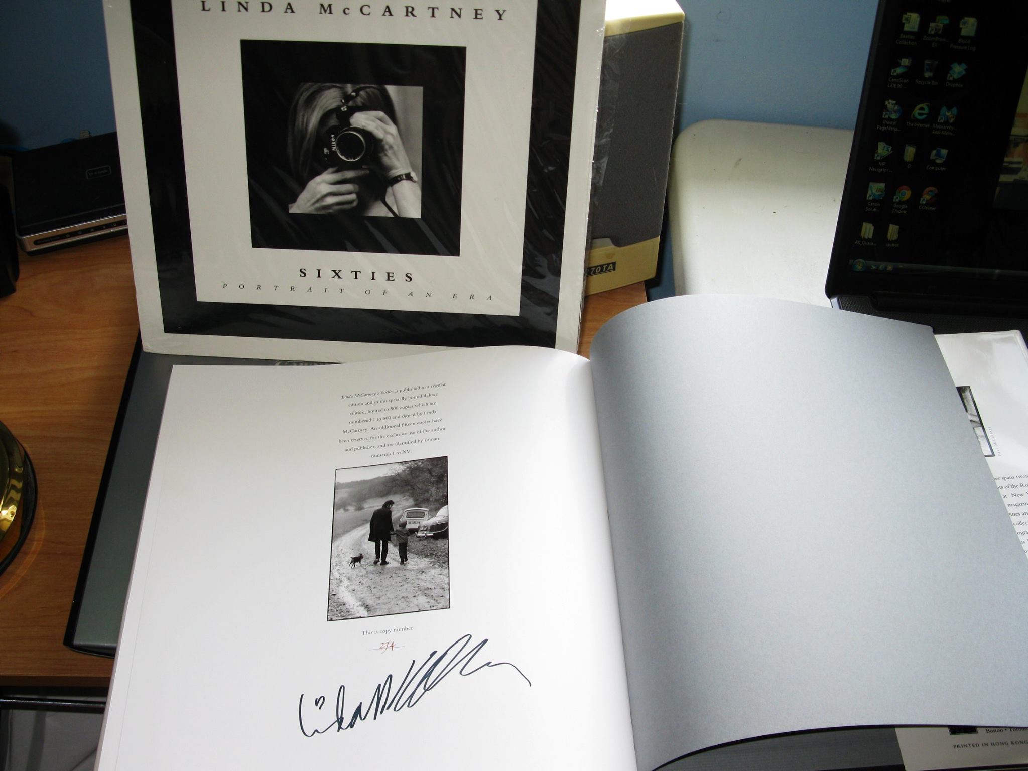 Happy Birthday to Linda McCartney who would have been 80 today ! Here\s my signed copy of her book \"Sixties\". 