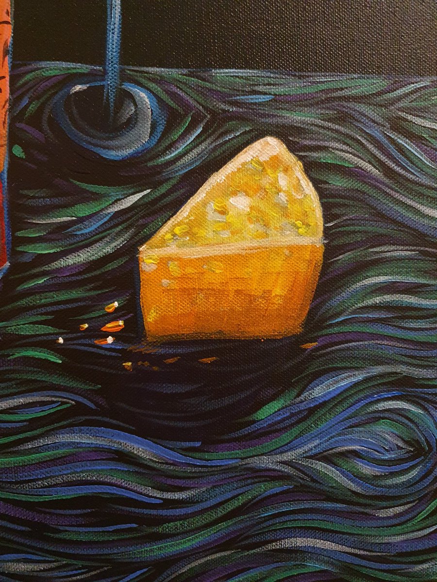 KedieMatty's tweet photo. Cheese. Small part of my latest painting. https://t.co/LGoYIlOxQr