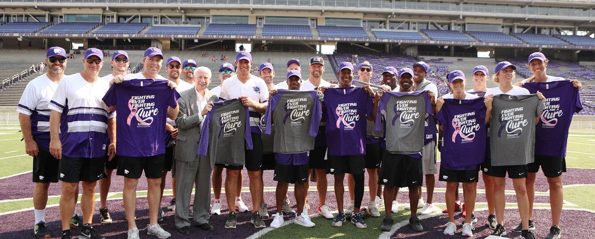Legendary K-State athletes &amp; coaches show their support for K-State cancer research! Get your shirt or hat to #HelpKStateFightCancer &amp; wear it Oct 16 for our 8th annual Fighting for a Cure Day! How many of these <a href="/KStateFB/">K-State Football</a> &amp; <a href="/KStateWBB/">K-State Women's Basketball</a> greats can you name?  cancer.k-state.edu/newsevents/Fig…