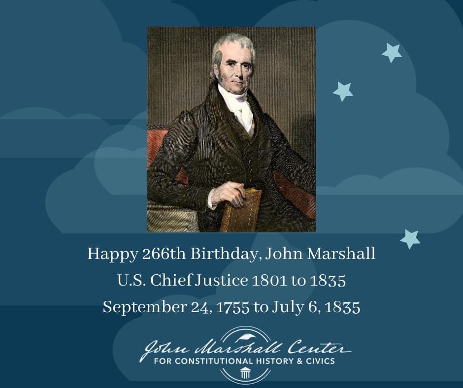 johnmarshallctr's tweet photo. Happy birthday to John Marshall. His judicial legacy lives: 30 Marshall โcitingsโ in the SCOTUS 2020 Term! #johnmarshall #SCOTUS #greatchief #marshallcitings https://t.co/q1NSBGBvxz