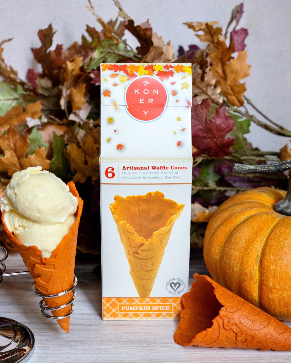Fall is officially here, and so are Pumpkin Spice cones! 🎃 Visit the link in our bio to find a cone near you or to place an order for this seasonal favorite. 🍁 #thekonery