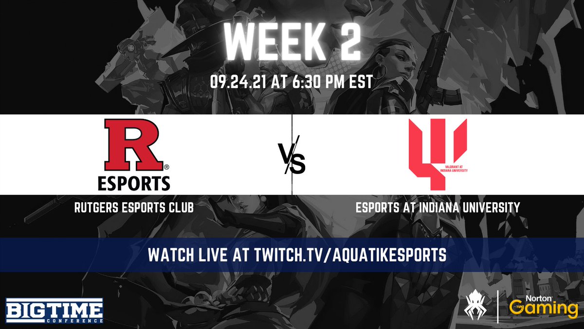 2 teams with big expectations around them go head to head as @RutgersEsports and <a href="/EsportsatIU/">Esports at Indiana University</a> go head to head trying to get some early season momentum! 

📹twitch.tv/AquatikEsports
🎙️ <a href="/CommieWolverine/">Robert "CommieWolverine" Davis</a> and <a href="/XploCasts/">Thomas Staley</a> 

#BigTimeMomemnts #AlwaysAquatik <a href="/NortonGaming/">Norton Gaming</a>