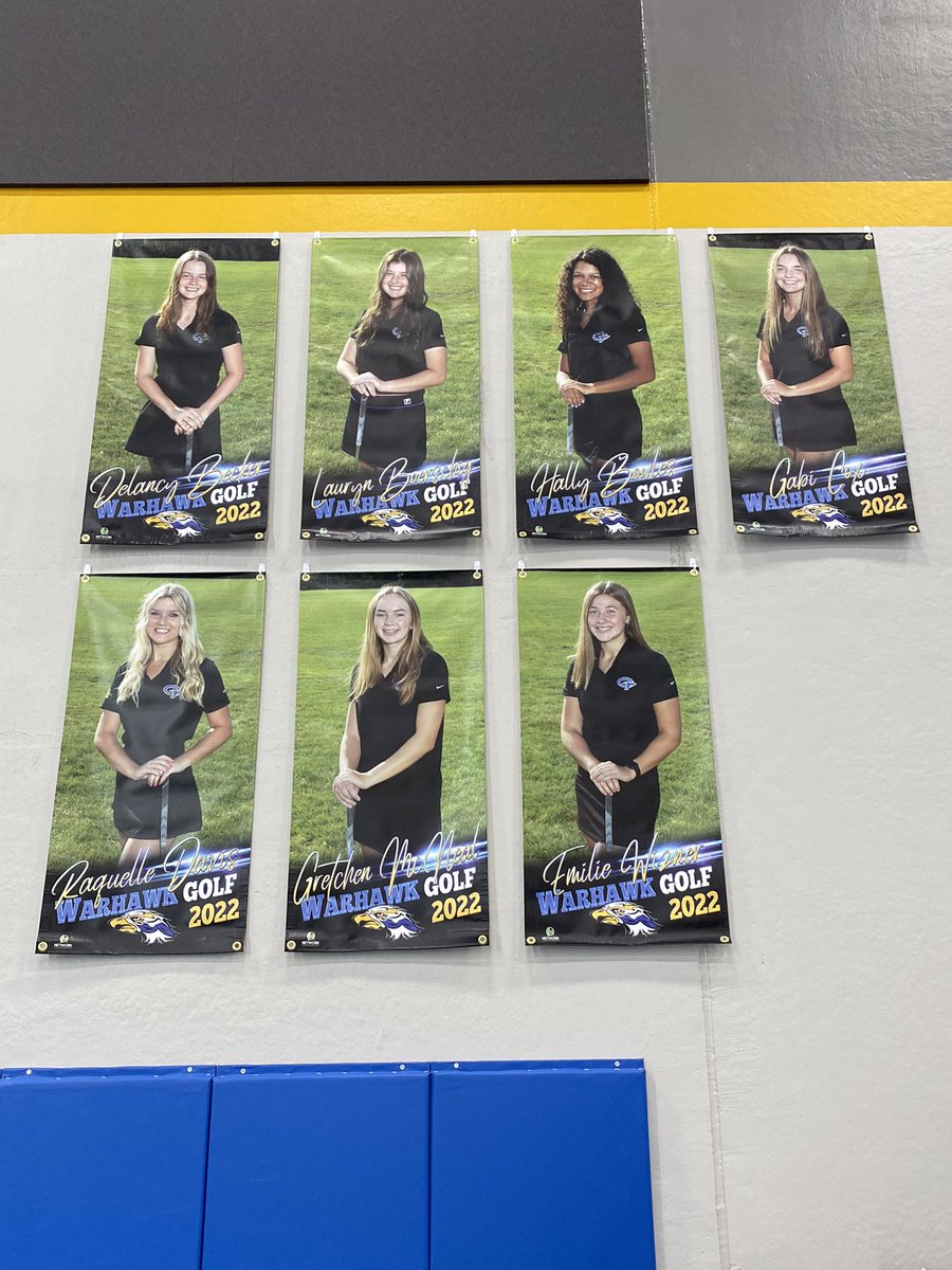 Our class of 2022 banners up in the Field House! #GGG 🔵🟡