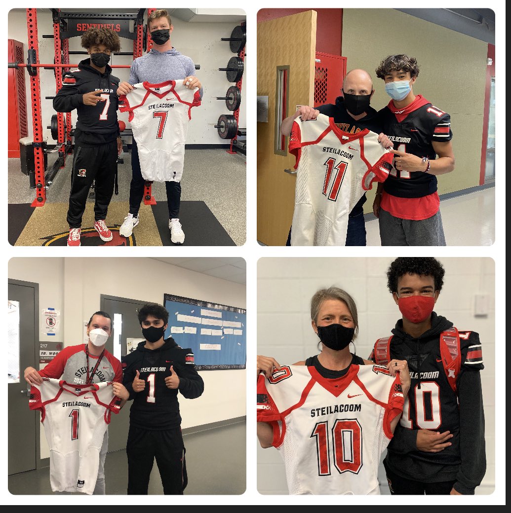 SteillyFB's tweet photo. My jersey, your impact was a success. Appreciate the adults in our building helping our student-athletes each day! Just one way we want to say thank you! #SteillyPride https://t.co/SckjUJC8CQ