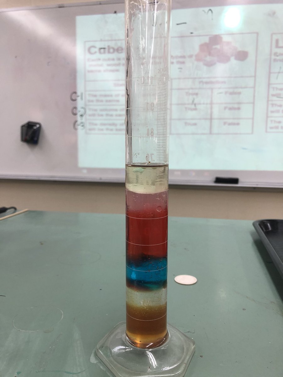 WickerSci's tweet photo. Density, density and more density!!
•
#handsonlearning
#letsgogriffins
#densitycolumn
#sinkorfloat https://t.co/Iwa7NG2qpP