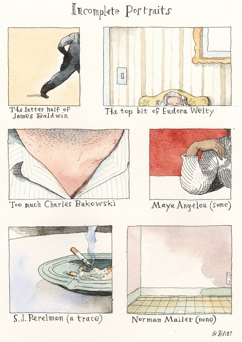 NewYorker's tweet photo. A partial portfolio of literary luminaries, by Barry Blitt. https://t.co/dkWyU5CeM3 https://t.co/fnFDN9MusP