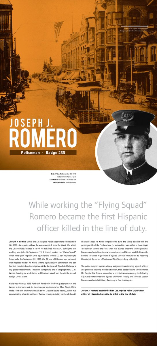 In recognition of Hispanic Heritage Month we honor Joseph J. Romero, who joined the LAPD in 1910. Tragically, in 1919 he became the first Hispanic officer killed in the line of duty.