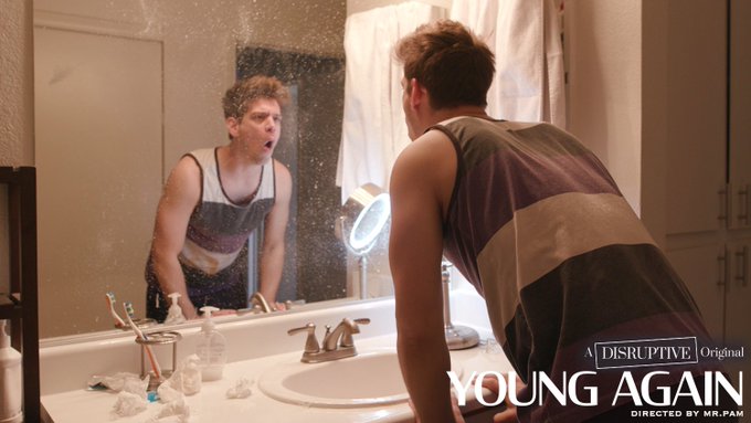 2 pic. Omg guess what? My first film with newly launched @FilmsDisruptive premieres TODAY! ‘Young Again’