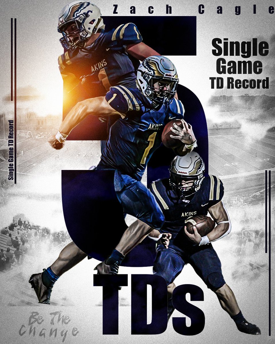 Congrats to @zacharycagle5 for setting the @Akins_Football single game TD record last night with 5 TDs!!! 🚨College recruiters take him while you can, he's great on & off the field. @akinsathletics @AkinsAISD @AISDAthletics @MaxPreps @ncsa @FlxAtx @dctf @Coach_IRod