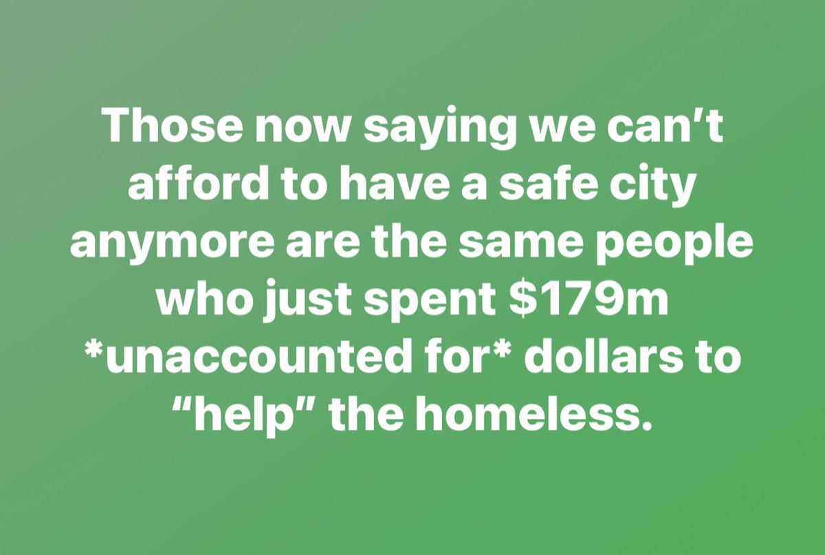 SaveATXNowPAC's tweet photo. Those now saying we can’t afford to have a safe city anymore are the same people who just spent $179m *unaccounted for* dollars to “help” the homeless. https://t.co/SWlcFecDjY